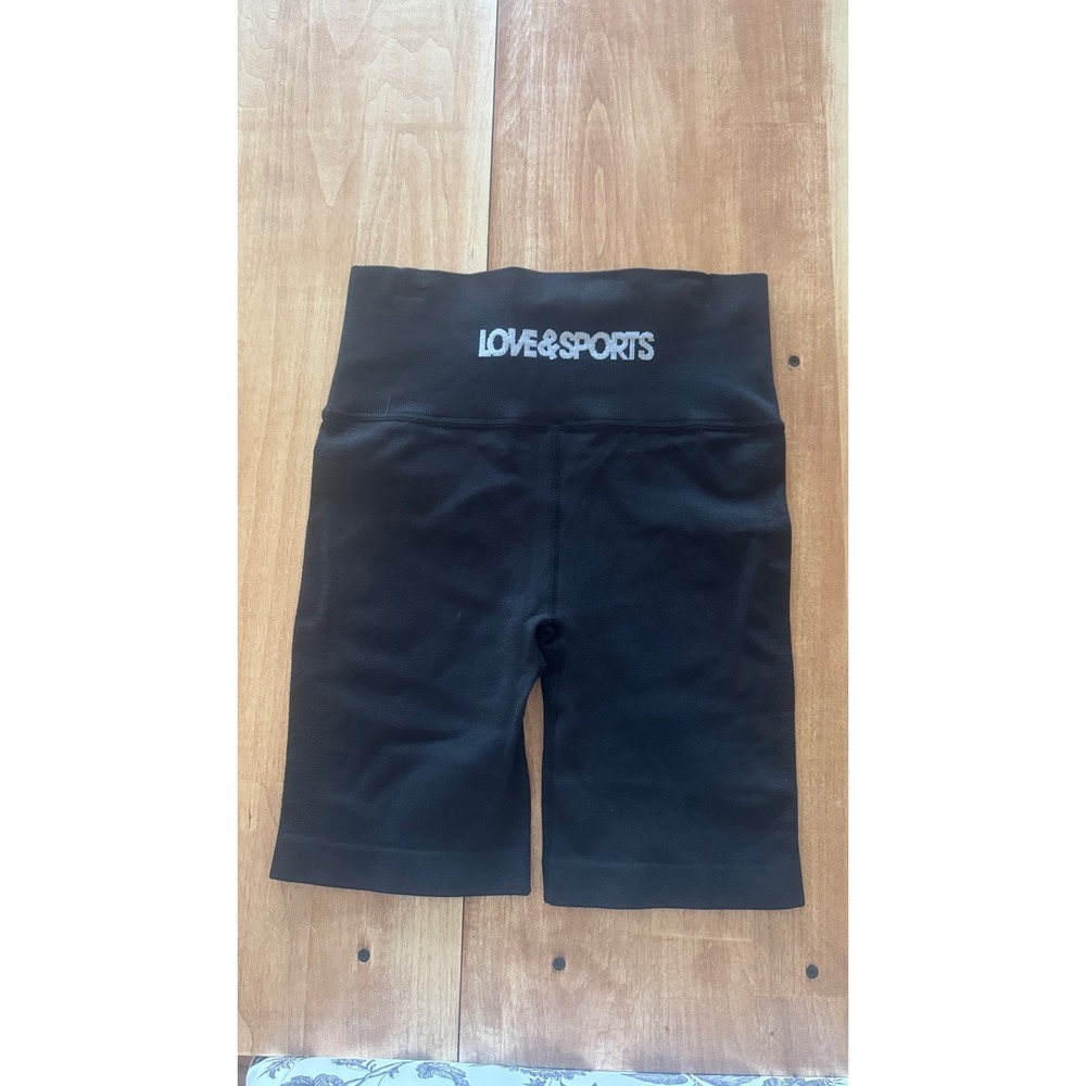 LOVE&SPORTS Womens Black Seamless High Rise Biker Shorts LS346021 Size‎ S 4-6